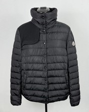 Piumino Moncler Shikine pelliccia di lana nero 3 4 21”ptp L XL cappotto cattivo