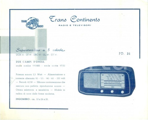 1950 trans continents radio - ca,