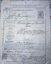 CROAZIA 1903 UNGHERIA ENTRATA TIMBRO ANIMALE passaporto OX IMPOSTA FISCALE