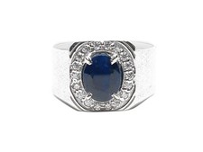 Zaffiro Blu Moissanite Fede