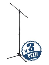 Set di 3 Aste Microfoniche a Giraffa Asta Microfono Regolabili