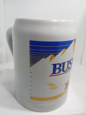 BUSCH BEER STEIN MUG.BUSH BEER CERAMARTE MADE IN BRAZIL STEIN MUG.VTG 1980.B304