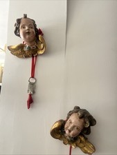 Coppia Putti Lignei Policromi Dipinti A Mano 700