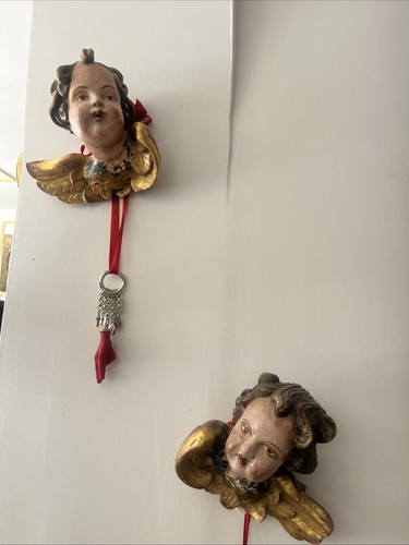 Coppia putti lignei policromi - putti,