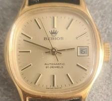 NUOVO NOS Orologio Donna Berios Swiss Automatico ETA Calibro 2671 placcato 10 M.