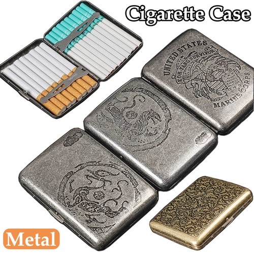 Vintage metal cigarette - vintage, case