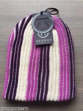 ATLANTIS KEYONE Cuffia NADIRA invernale LANA misto rigato rosa viola DONNA