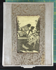 SILHOUETTE ART DECO COMÒ/SCATOLA PORTAGIOIE CROMO GOFFRATO INTERNO LEGNO ANNI 20/30