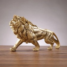 Statue Décorative Lion Doré
