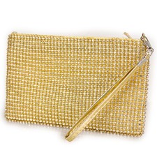 Pochette dorata strass