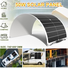 Pannello Solare Flessibile 50W Mono FV Ricarica Portatile per Camper Campeggio Barche