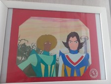 Tekkaman anime cel rodovetro + sfondo + cartoncino originale Studio TATSUNOKO 