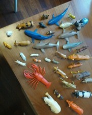 Animali in gomma o plastica dura lotto 35 pz di varie dimensioni. Leone zebra 