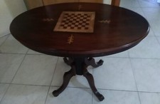 TAVOLO VINTAGE TAVOLINO IN LEGNO NOCE NAZIONALE FORMATO OVALE