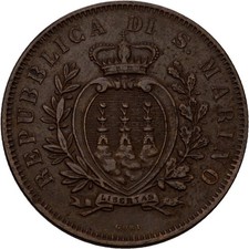 San Marino 10 Centesimi 1875