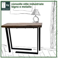 Consolle industrial tavolino alto da ingresso tavolo in legno e ferro moderno 