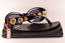 NOS Gianni Versace MOD. Occhiali da sole 527/G vintage made in Italy anni '90 nero oro