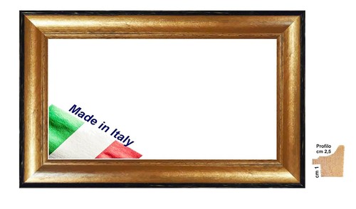 Cornice legno oro nera - e,