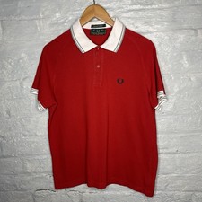 Polo uomo vintage Fred Perry edizione speciale rossa 1/4 bottoni taglia 46" (L)