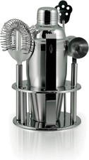 Set da bar 7 pezzi - agitatore, colino, coltello, jigger, agitatore, apribottiglie, supporto