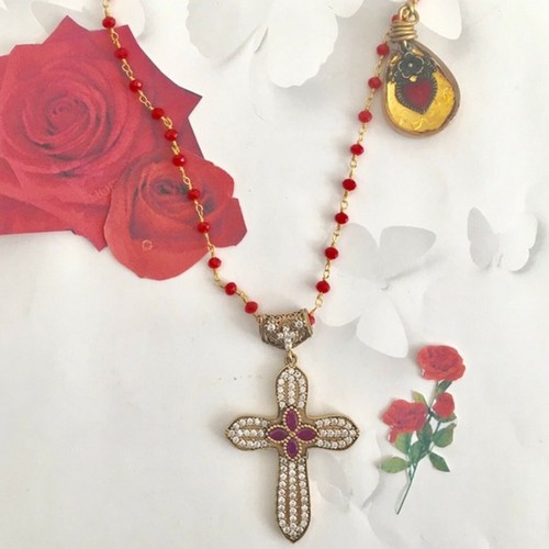 Collana croce argento - croce, bronzo
