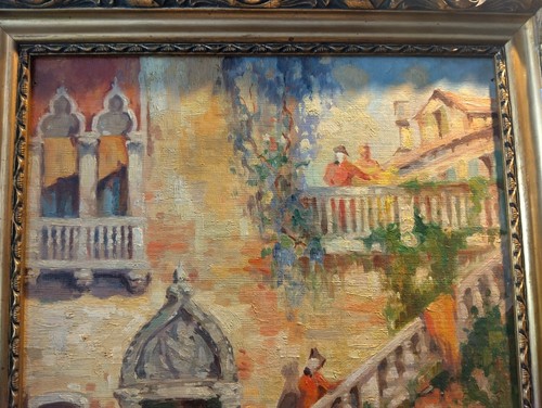 Quadro olio tavola - olio, scena