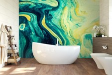 Carta da parati 3D blu grafica