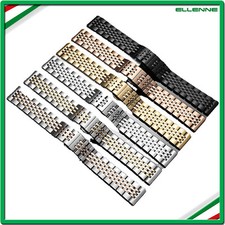 CINTURINO METALLO OROLOGIO UOMO DONNA ARGENTO ORO ROSA 12 14 16 18 20 22 24MM M1