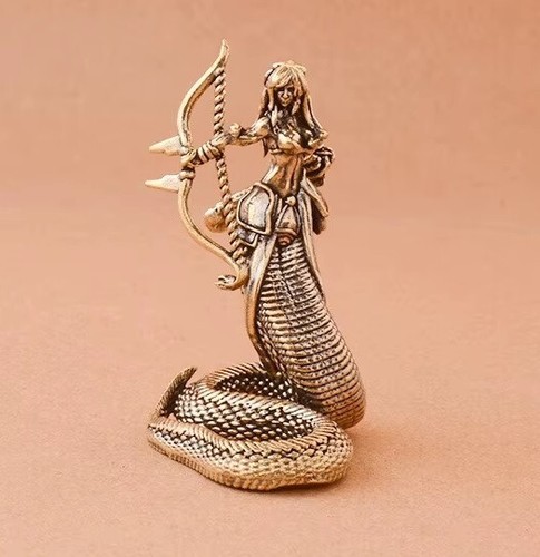 Statuina serpente donna - , ottone