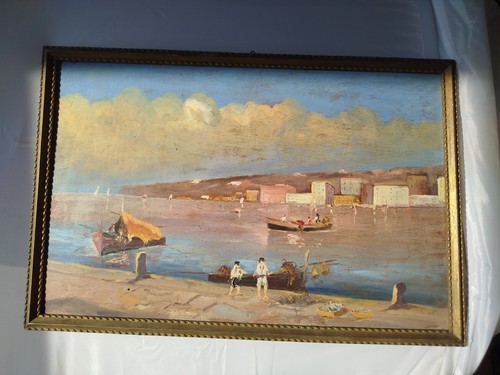 Marina napoli con pescatori - napoli,