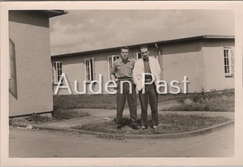 Two men friends 1950s snapshot - friends,