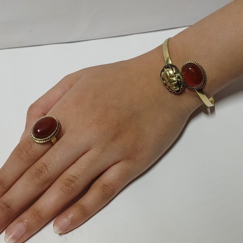 Bracciale anello scarabeo in - e,