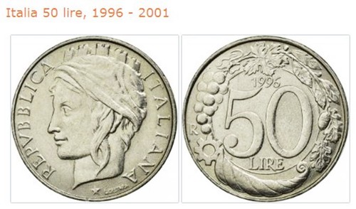 Repubblica italiana lire - lire, 50