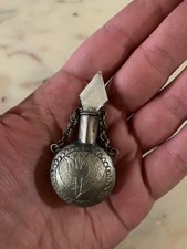 ANTICO PORTAPROFUMO POMANDER FLACONE ottone argentato 7 cm