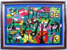 Ugo NESPOLO (Mosso Biella 1941) Composizione grande Multiplo su cartone cm 66x92