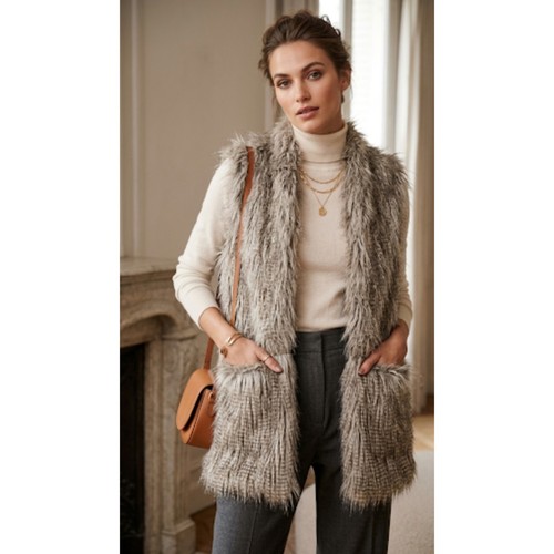 Zara shaggy gilet - shaggy, pelliccia