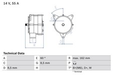 Generatore alternatore Bosch