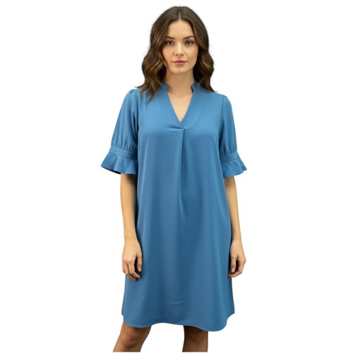 Abito svasato blu tunica donna