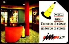 G AA 40 C&C 2381 SCHEDA TELEFONICA USATA NEGOZI INSIP BILINGUE 10.000 L.