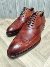 SANTONI OXFORD BROGUES IN PELLE MARRONE - UK 7 F - OTTIME CONDIZIONI