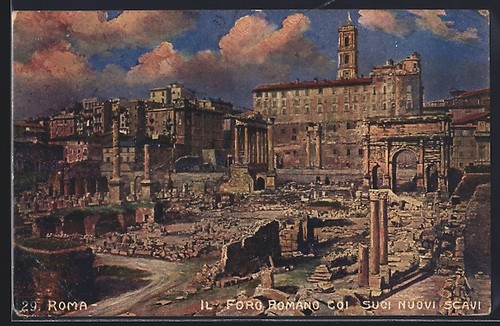 Cartolina artistica roma - cartolina, roma,