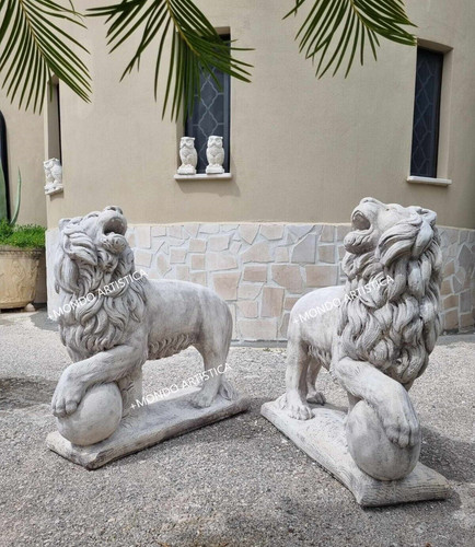 Leone statua coppia - leone, di