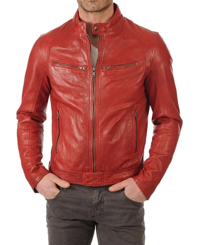 Elegante giacca rossa fatta - , a