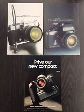 1977 Nikon FM F2 Nikkormat EL - Lotto 3x Original AD Pubblicità Vintage