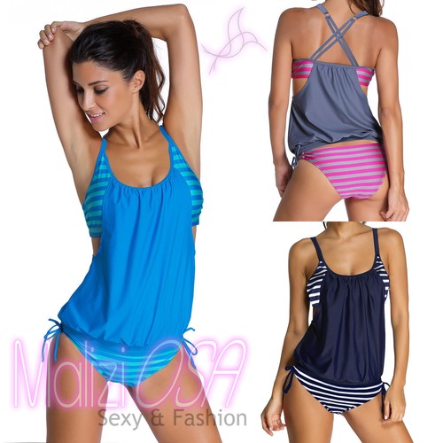 Tankini donna bicolore costume - tankini,