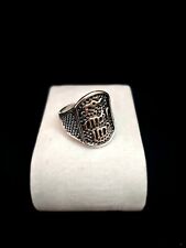 Anello Anelli Uomo Donna Argentato Fantasia arabo In Lega