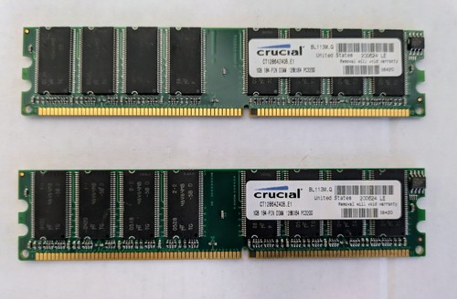 Crucial 2gb kit - kit, (2x1gb)