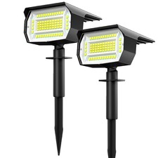 LOTMOS 2 Pezzi Faretti Energia Solare da Esterno, 72 LED Lampioni Solari da Giar