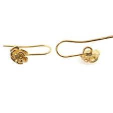 Un paio di ganci amo piccola rosa in argento 925 placcato oro giallo 8 mm