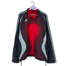 Giacca a vento Adidas Vintage rossa e nera con zip anni 2000 - Taglia D9 F198 uo